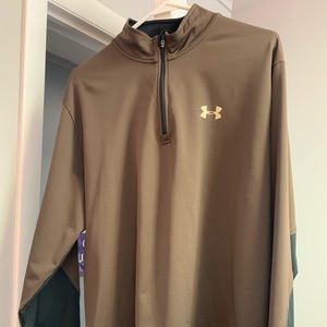 Under Armour Men’s zip Pullover Brown/Black Large